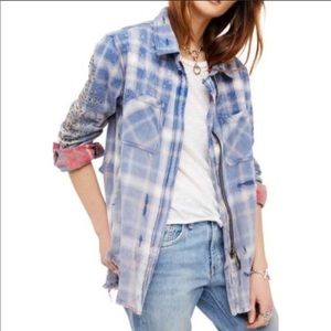 Free People Deconstructed Embellished Shacket.
